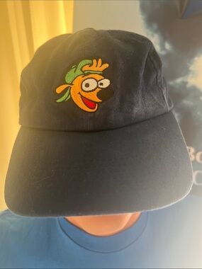 #2246**girl/boy Fahrenheit Navy Cotton Cap with Multicolor Cartoon Patch